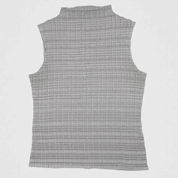 2000s Vintage Silver Gray Sleeveless Tank Top Size Medium Formal Evening Blouse - Picture 1 of 3